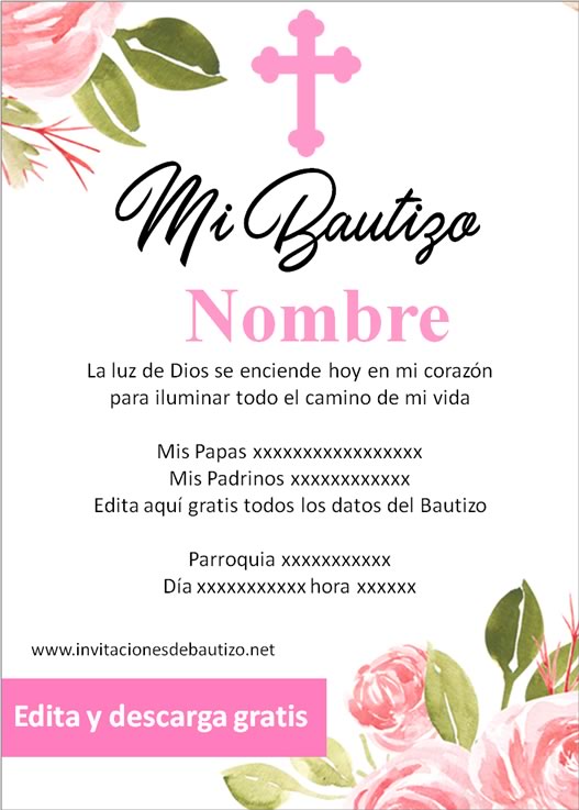 ▷ Las mejores invitaciones para bautizo de niña para editar【2020】