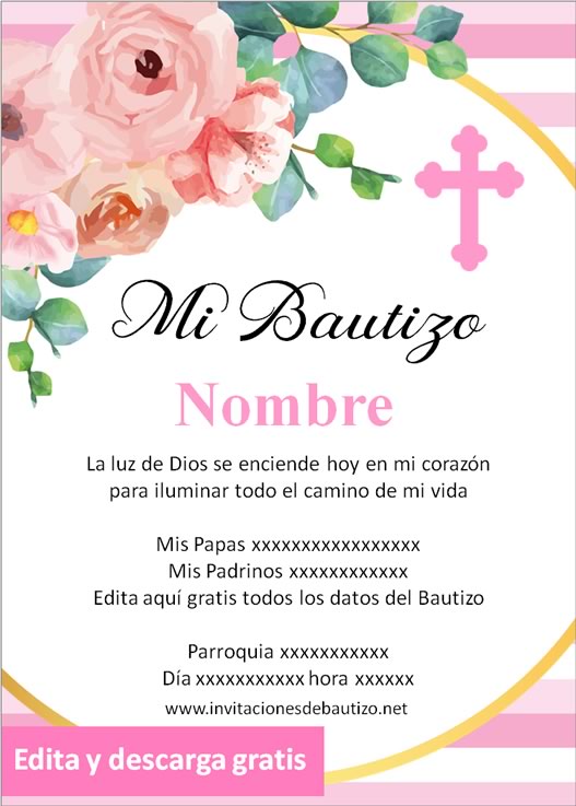 ▷ Las mejores invitaciones para bautizo de niña para editar【2020】