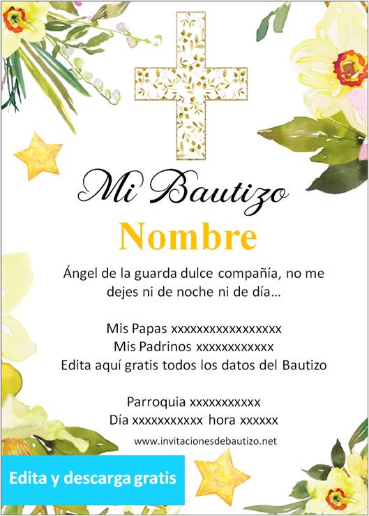 ▷ Las mejores invitaciones para bautizo de niño para editar【2020】