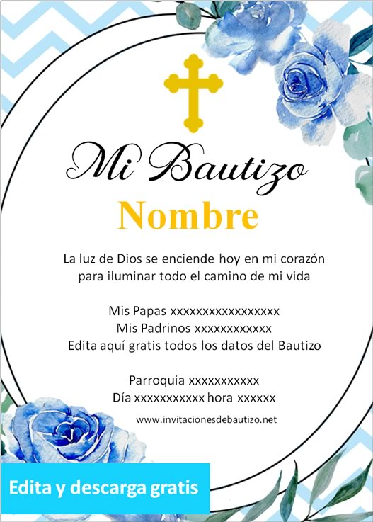 ▷ Las mejores invitaciones para bautizo de niño para editar【2020】