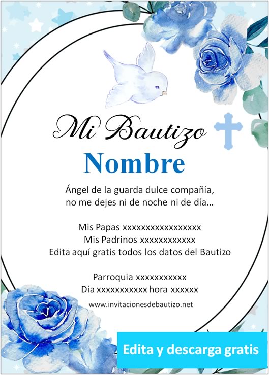 ▷ Las mejores invitaciones para bautizo de niño para editar【2020】