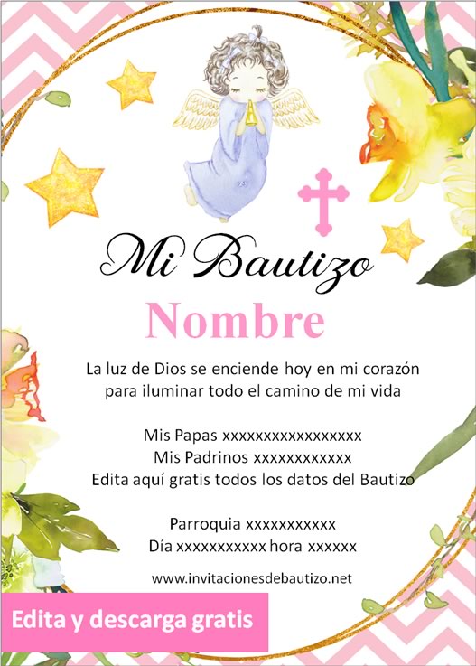 invitacion bautizo Niña