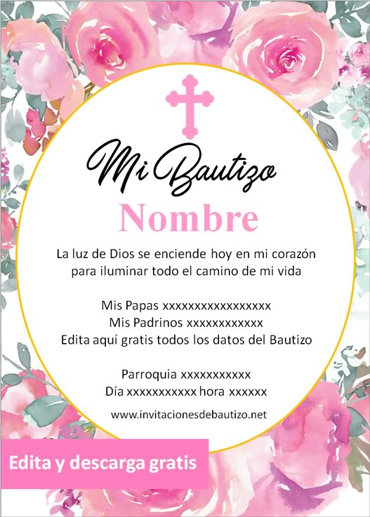 invitacion bautizo Niña