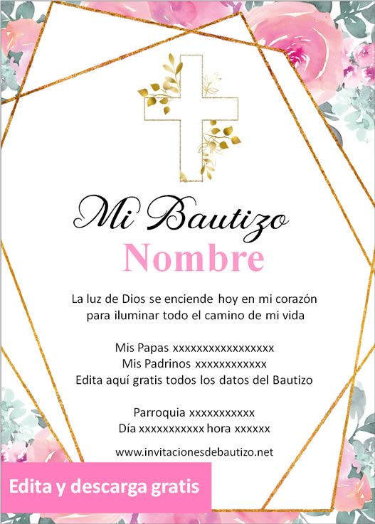 invitacion bautizo Niña