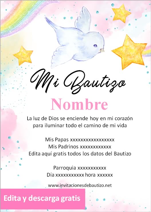 invitacion bautizo Niña