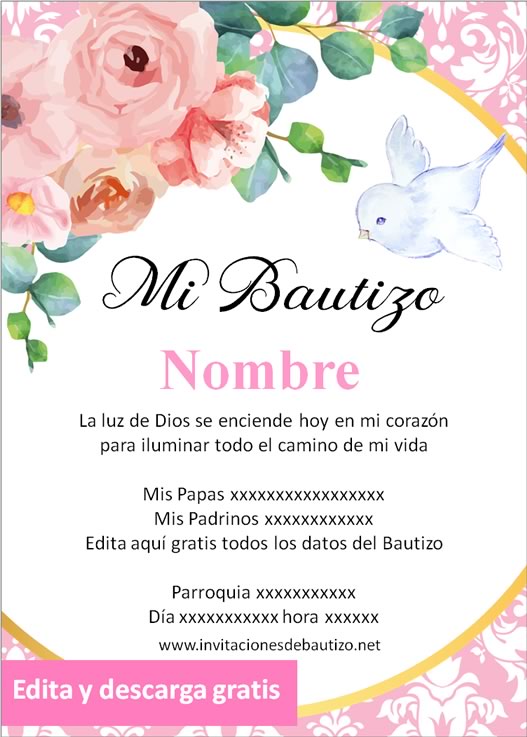 invitacion bautizo Niña