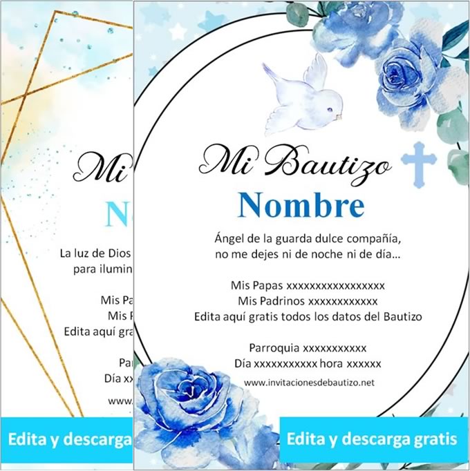 Invitaciones de Bautizo nene